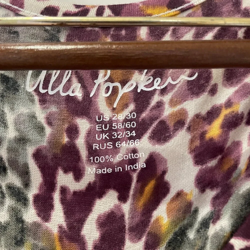 Ulla Popken Leopard Pattern 28/30 Women's Tunic Top 100% Cotton - Picture 4 of 6